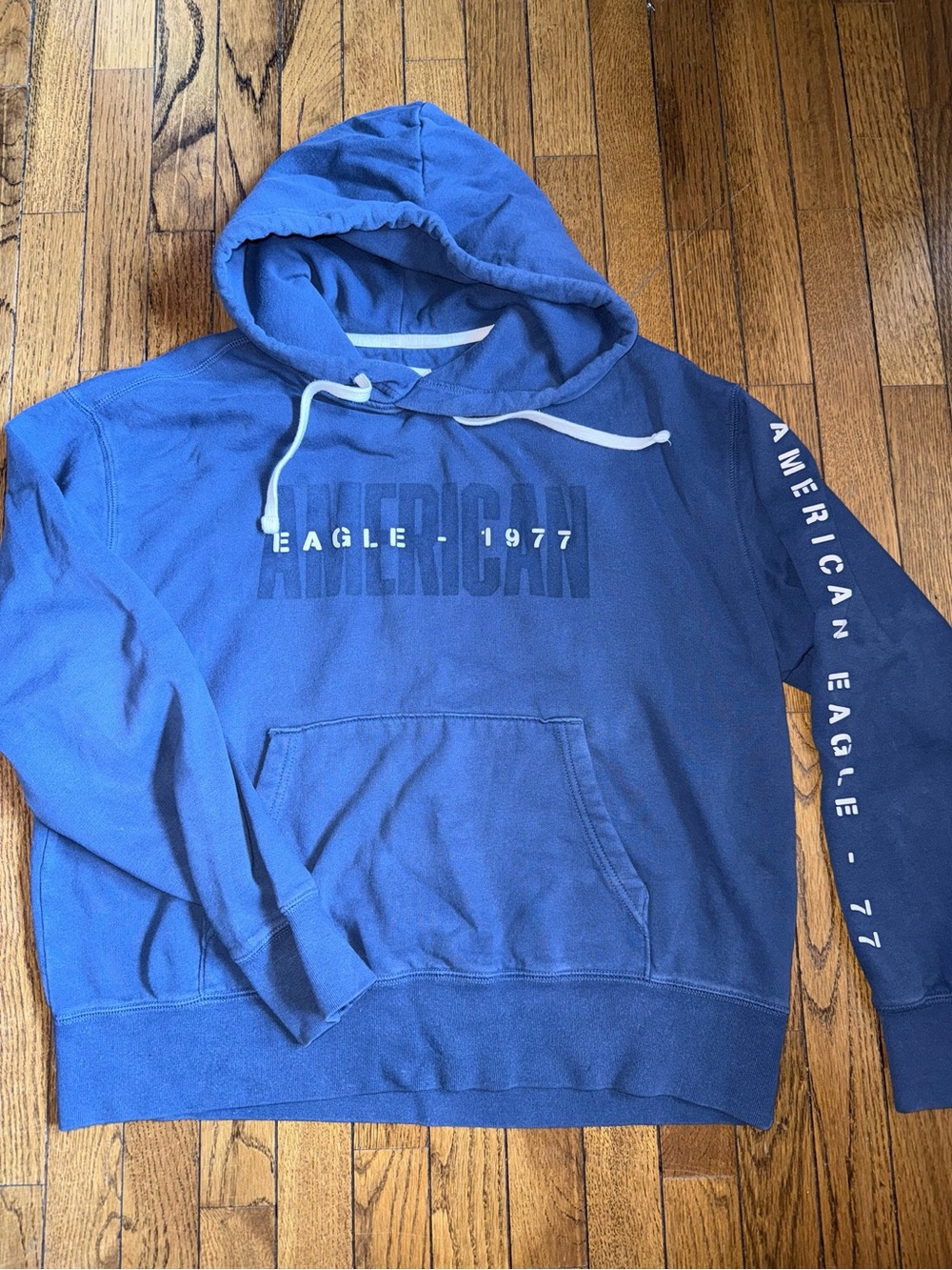 mens american eagle hoodie navy blue